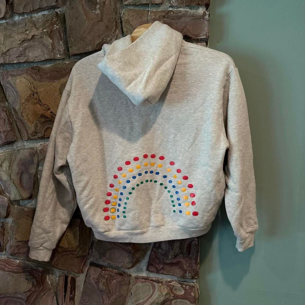 Madhappy Men's Grey and Cream Hoodie